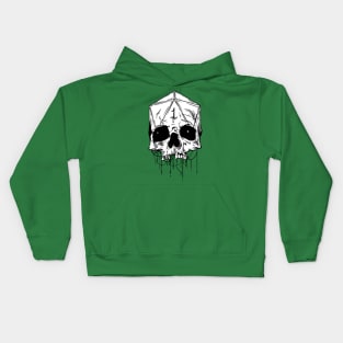 Nat 1 D20 Skull Art Kids Hoodie